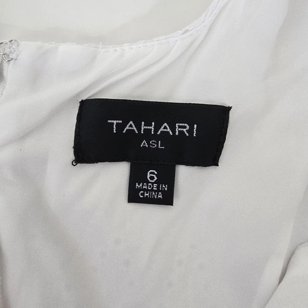 NWT Tahari ASL Floral Embroidered Trapeze Dress Size 6 Ivory Multi Square Neck - Picture 15 of 15